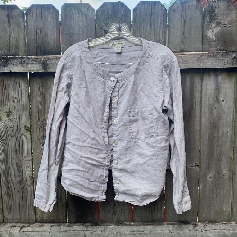 Eddie Bauer linen button Down shirt sz. L